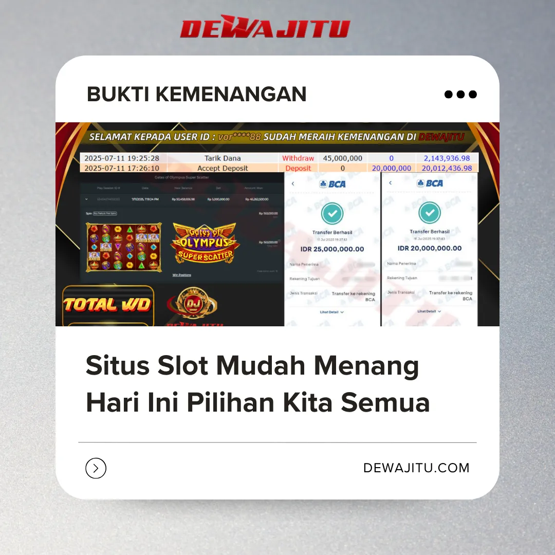 DEWAJITU 📁 300 Slot RTP 95‑99 %, Filter Mudah Cari Game Gacor Terbaru